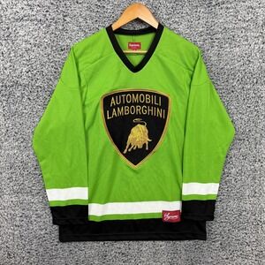 Supreme SS20 Shirt Mens Medium Lime Green Automobili Lamborghini Hockey Jersey M